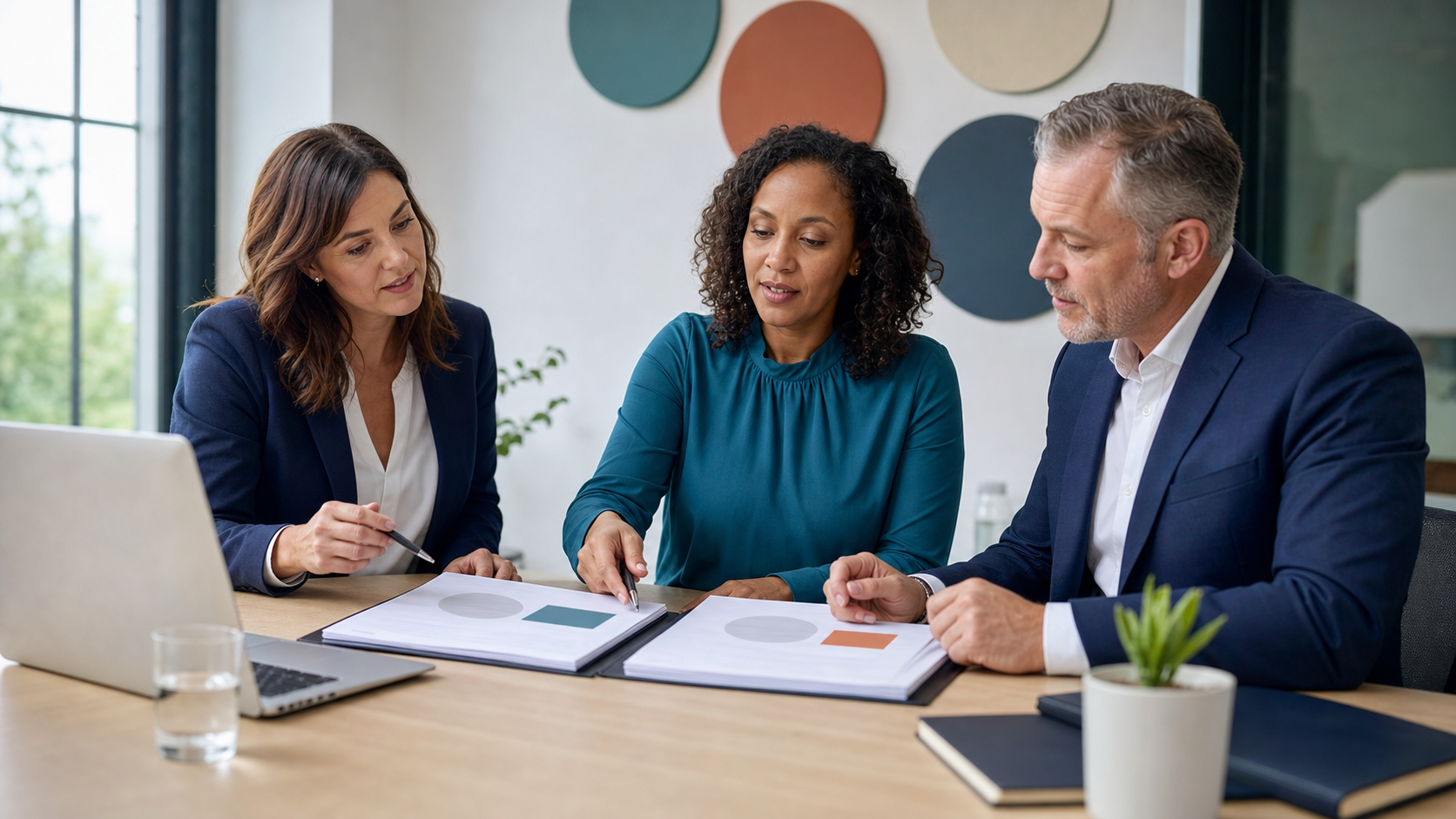 HR-professionals vergelijken twee arbeidsvoorwaardenpakketten aan tafel